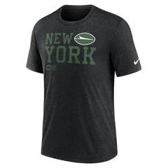 Nike New York Jets Overlap Lockup Tri-Blend T-Shirt Black