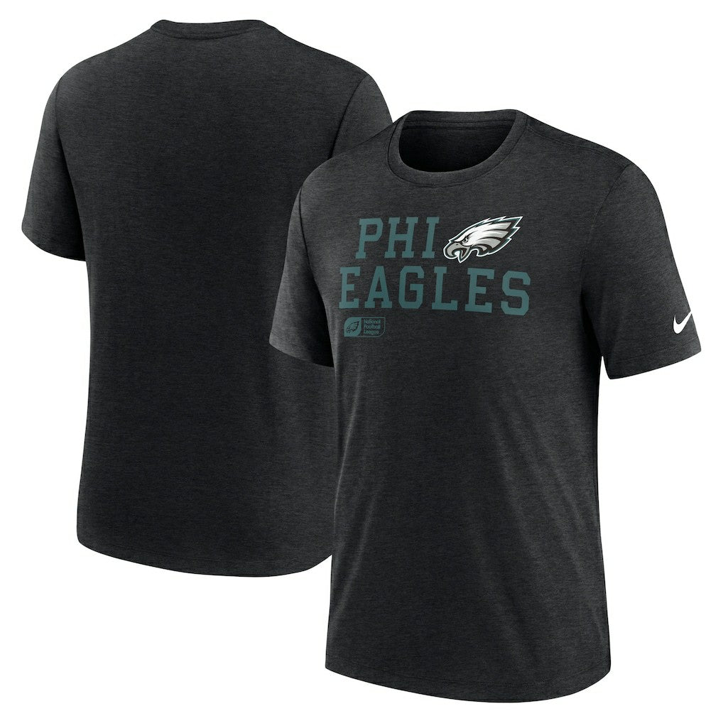 Nike Philadelphia Eagles Overlap Lockup Tri-Blend T-Shirt Black