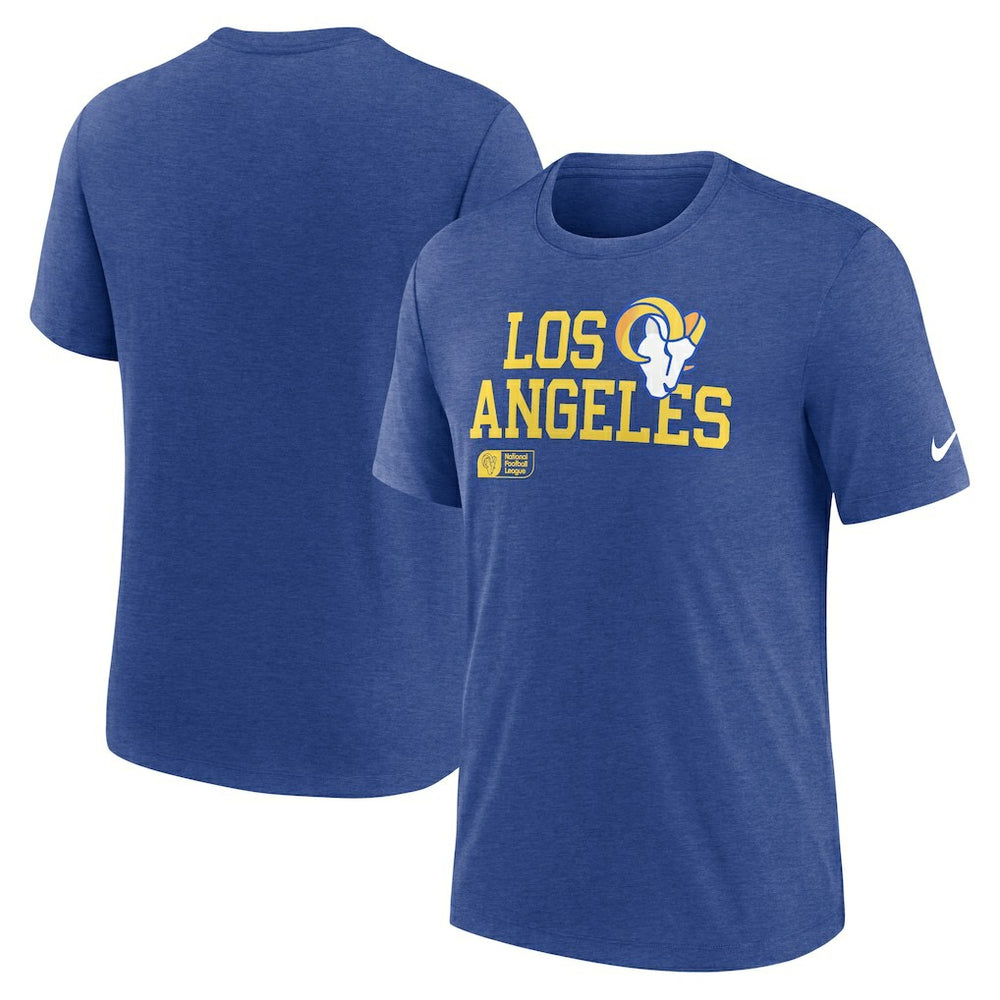 Nike Los Angeles Rams Overlap Lockup Tri-Blend T-Shirt Royal