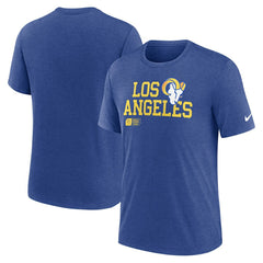 Nike Los Angeles Rams Overlap Lockup Tri-Blend T-Shirt Royal