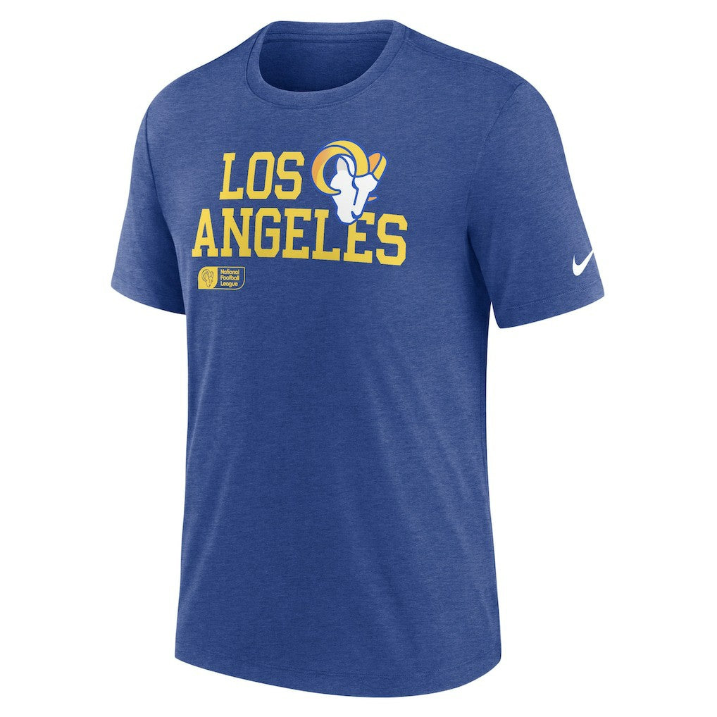 Nike Los Angeles Rams Overlap Lockup Tri-Blend T-Shirt Royal