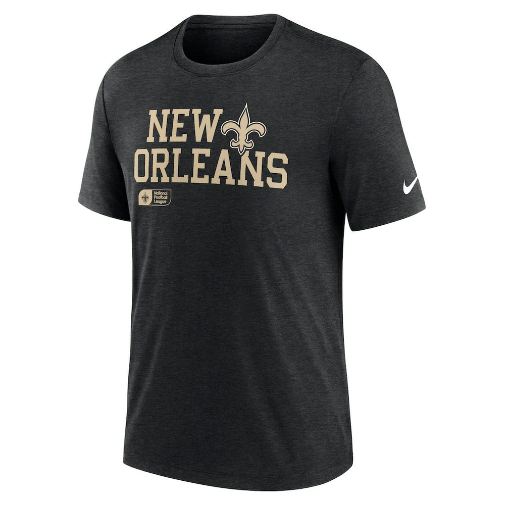 Nike New Orleans Saints Overlap Lockup Tri-Blend T-Shirt Black