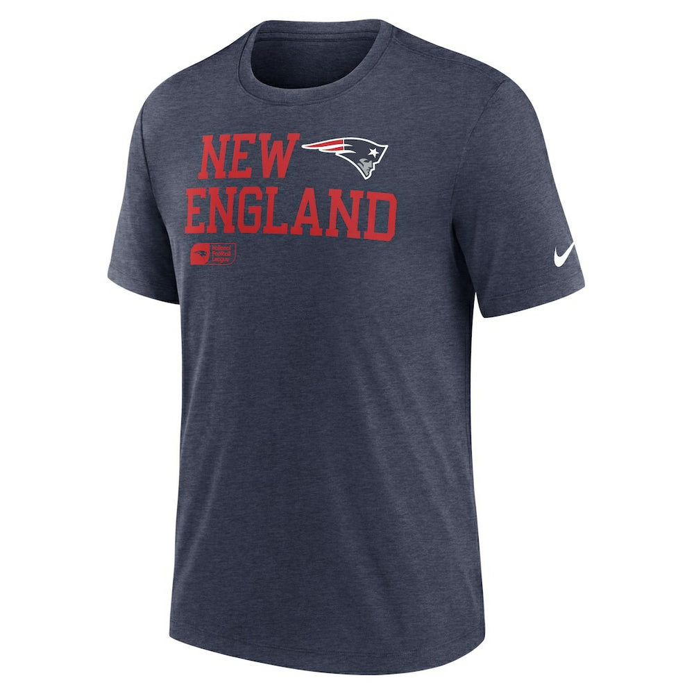 Nike New England Patriots Overlap Lockup Tri-Blend T-Shirt Navy