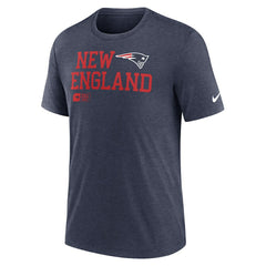 Nike New England Patriots Overlap Lockup Tri-Blend T-Shirt Navy