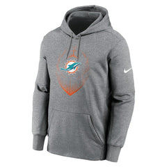 Nike Miami Dolphins Icon Performance Pullover Hoodie Heather Gray