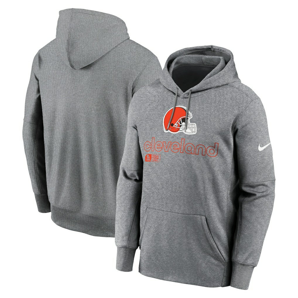 Nike Cleveland Browns Performance Pullover Hoodie Heather Gray