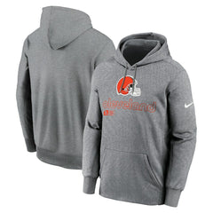 Nike Cleveland Browns Performance Pullover Hoodie Heather Gray