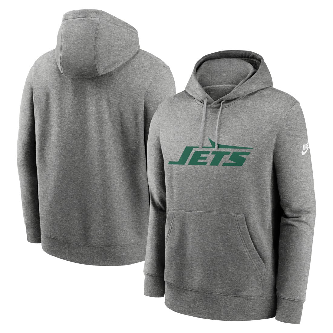 Nike New York Jets Rewind Club Logo Pullover Hoodie Heather Gray