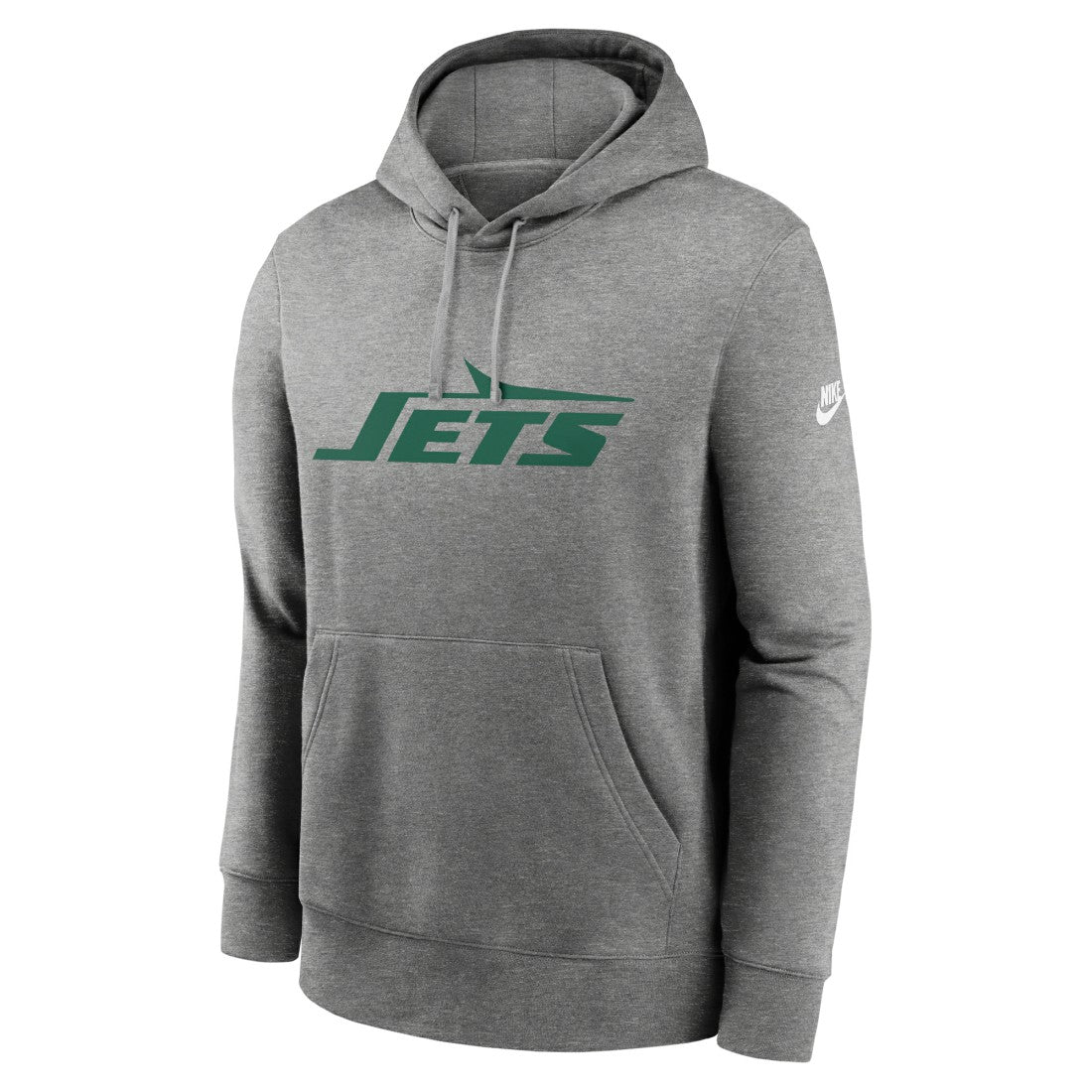 Nike New York Jets Rewind Club Logo Pullover Hoodie Heather Gray