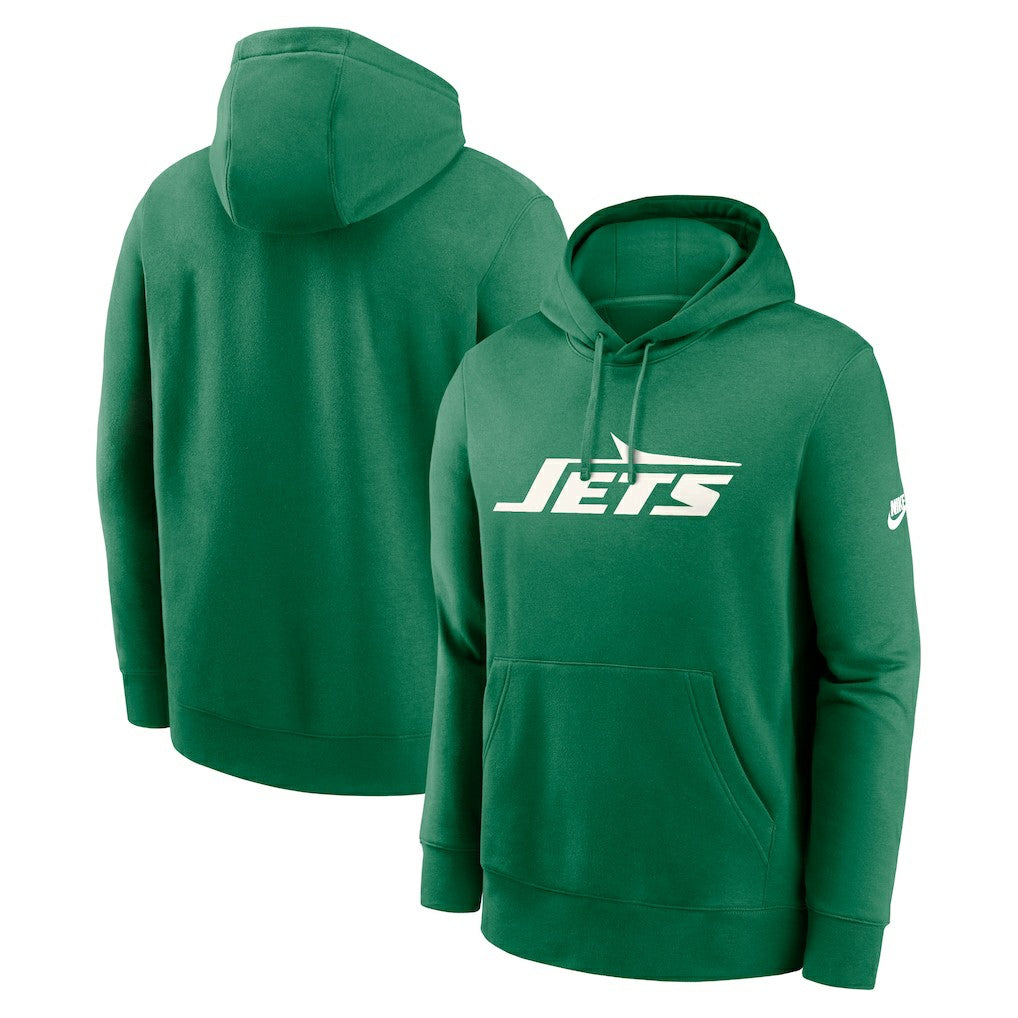 Nike New York Jets Rewind Club Logo Pullover Hoodie Kelly Green