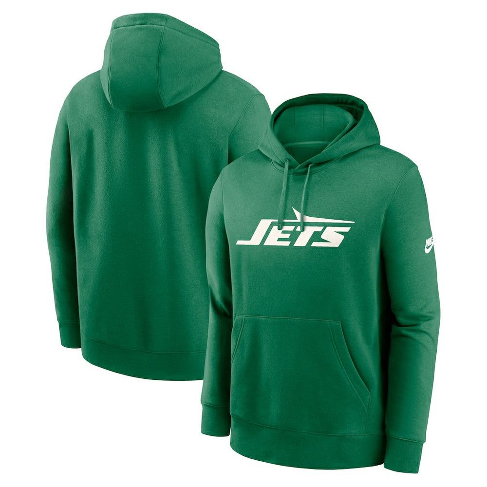 Nike New York Jets Rewind Club Logo Pullover Hoodie Kelly Green