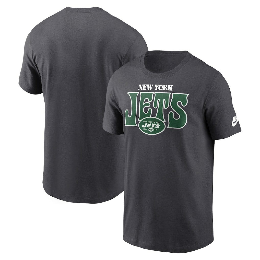 Nike New York Jets Rewind Stack Essential T-Shirt Charcoal