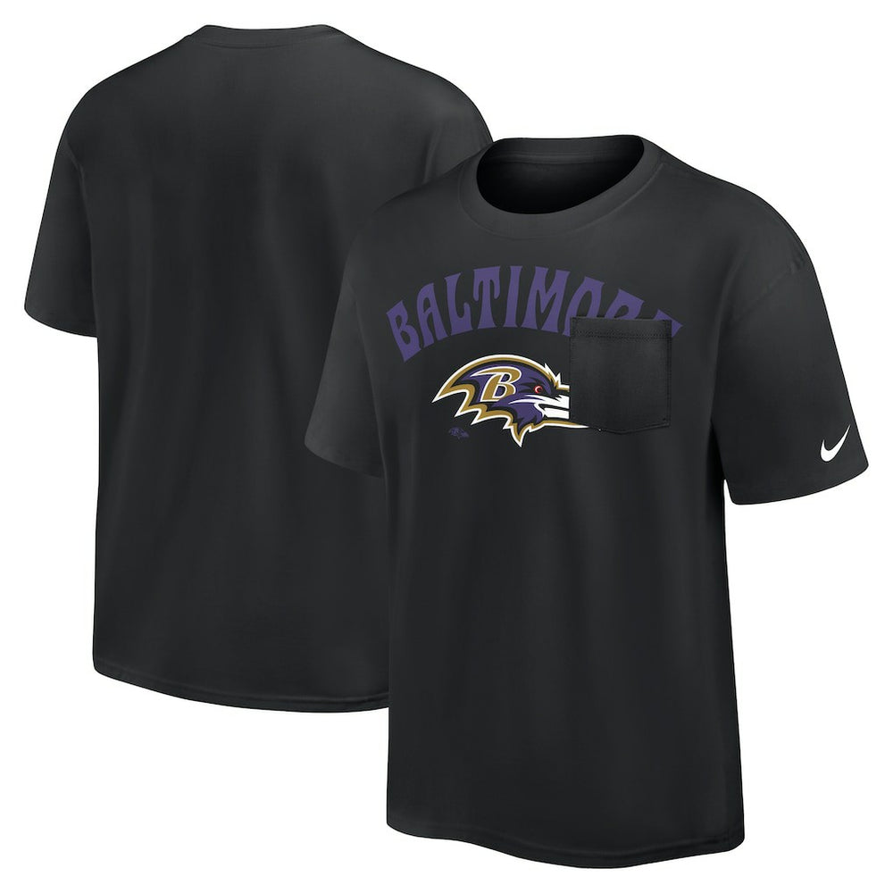 Nike Baltimore Ravens Rewind Heavy Max90 Pocket T-Shirt Black