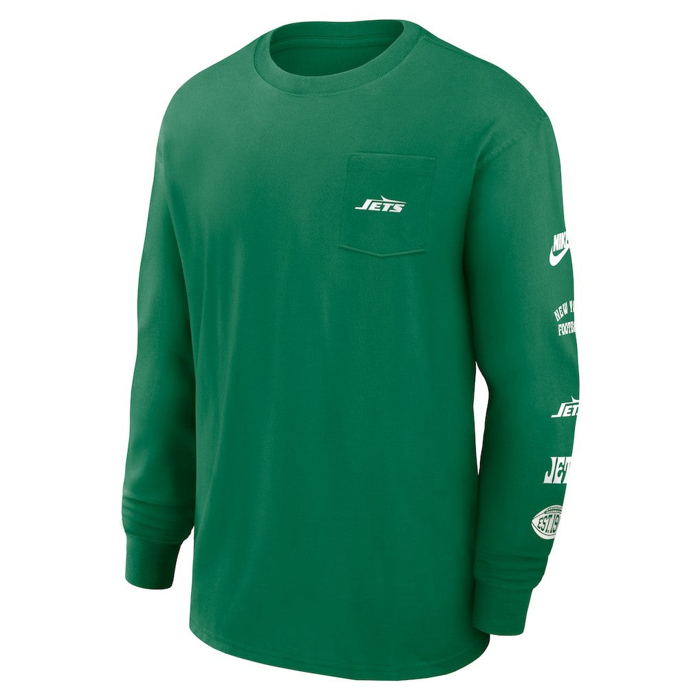 Nike New York Jets Rewind Heavy Max90 Pocket Long Sleeve T-Shirt Green