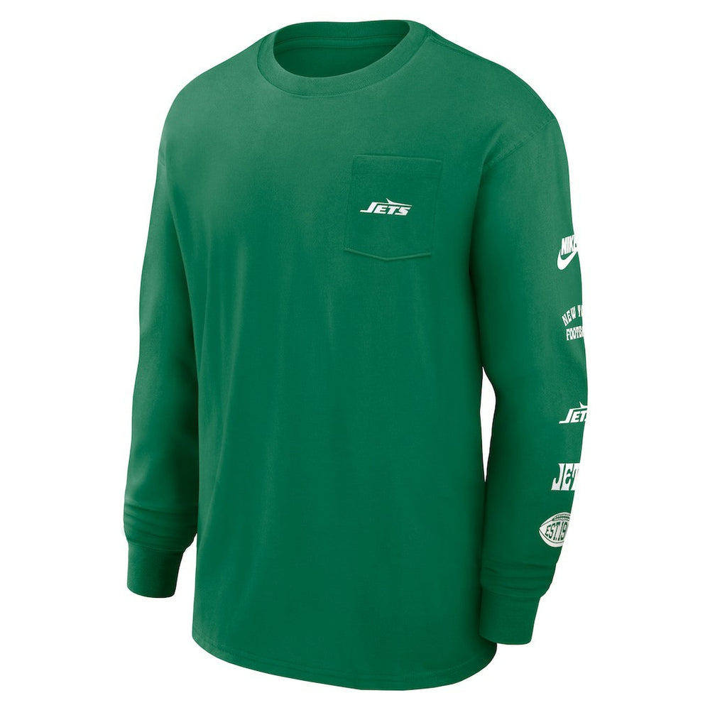 Nike New York Jets Rewind Heavy Max90 Pocket Long Sleeve T-Shirt Green