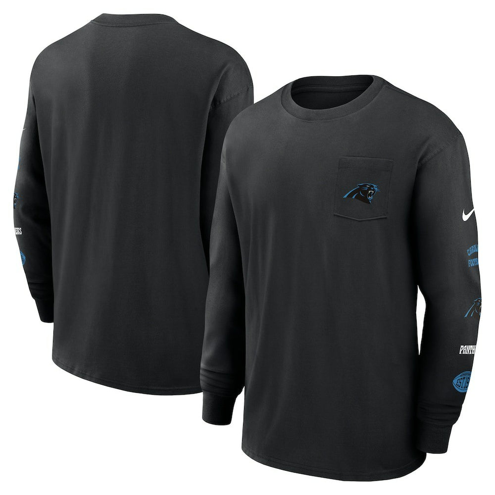 Nike Carolina Panthers Rewind Heavy Max90 Pocket Long Sleeve T-Shirt Black