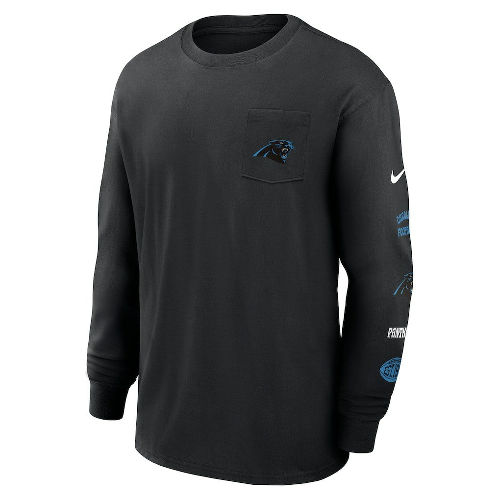 Nike Carolina Panthers Rewind Heavy Max90 Pocket Long Sleeve T-Shirt Black