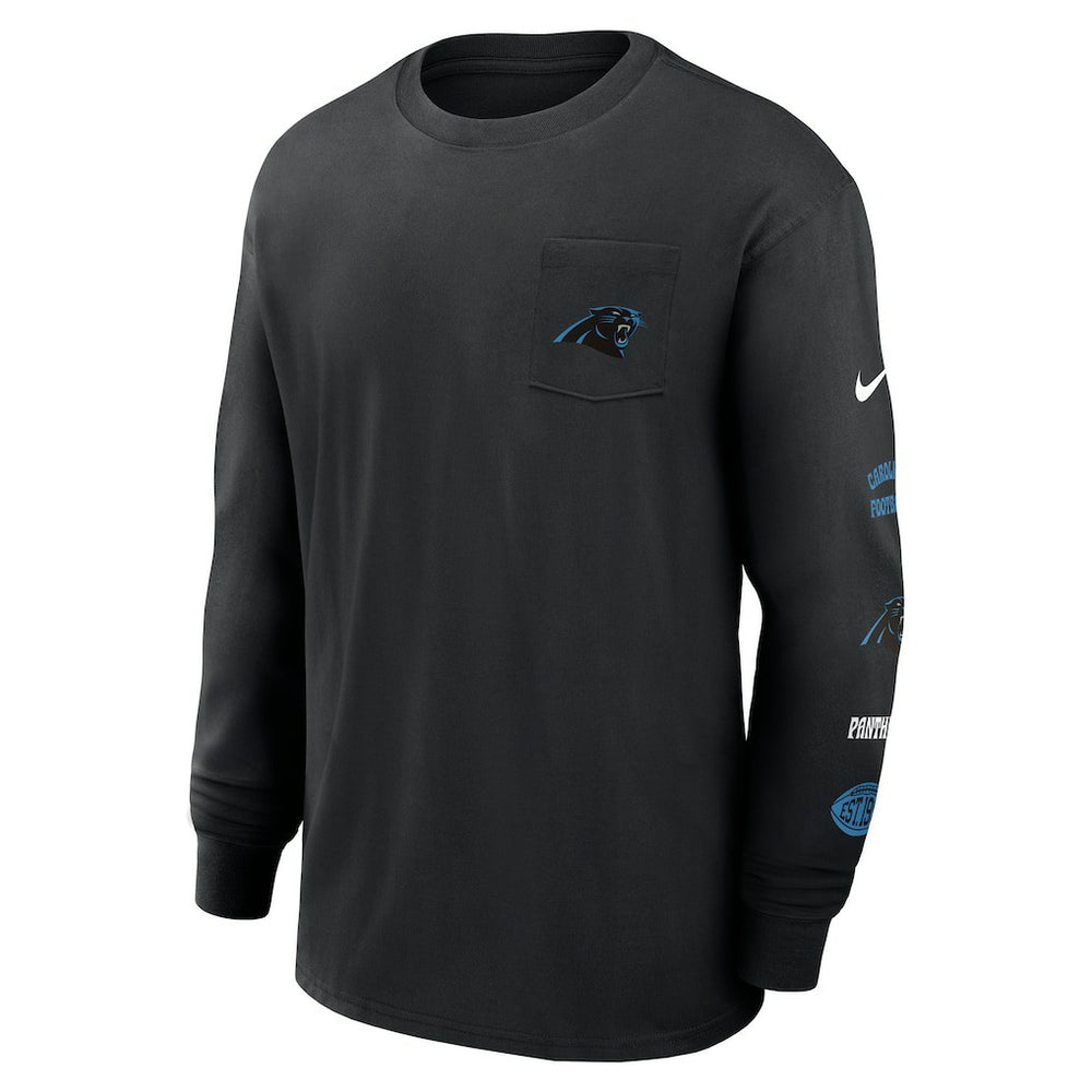 Nike Carolina Panthers Rewind Heavy Max90 Pocket Long Sleeve T-Shirt Black