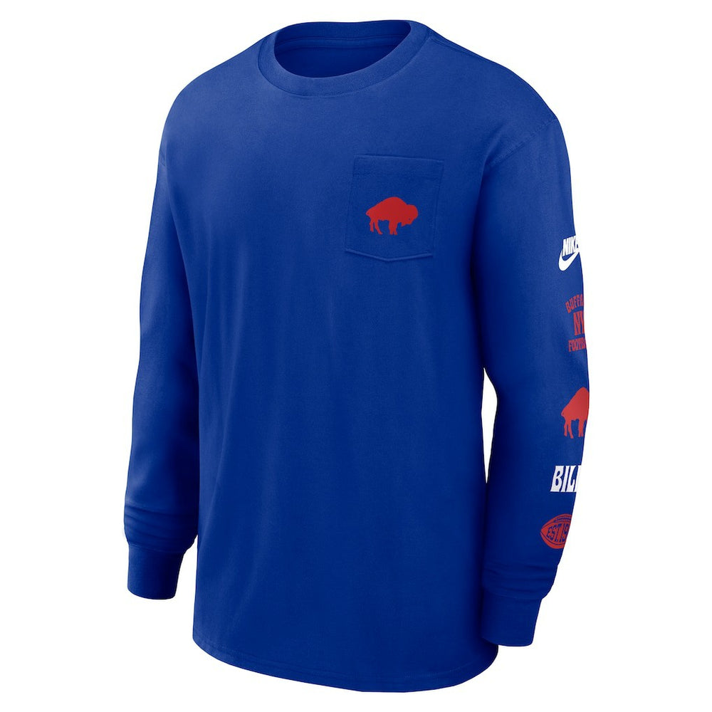 Nike Buffalo Bills Rewind Heavy Max90 Pocket Long Sleeve T-Shirt Royal