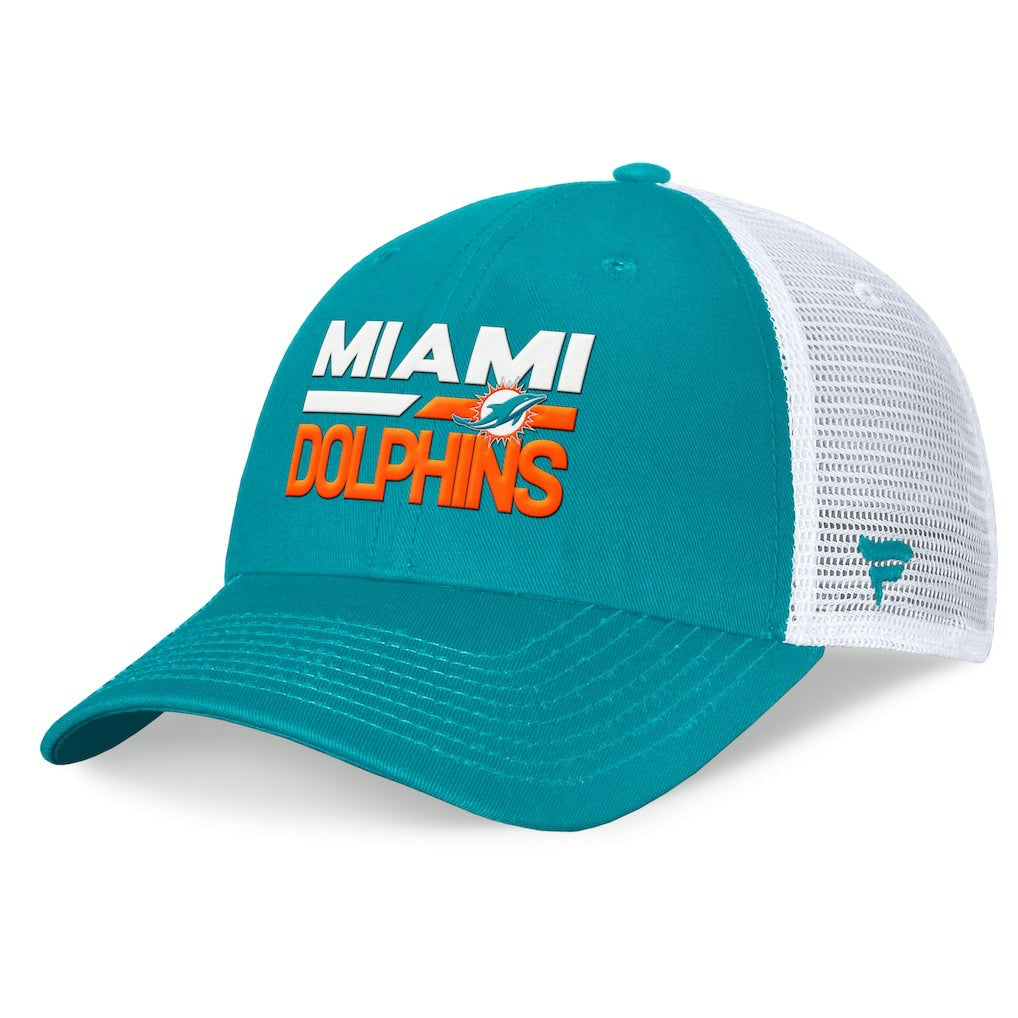 Fanatics Miami Dolphins Upper Trucker Adjustable Hat Aqua/White