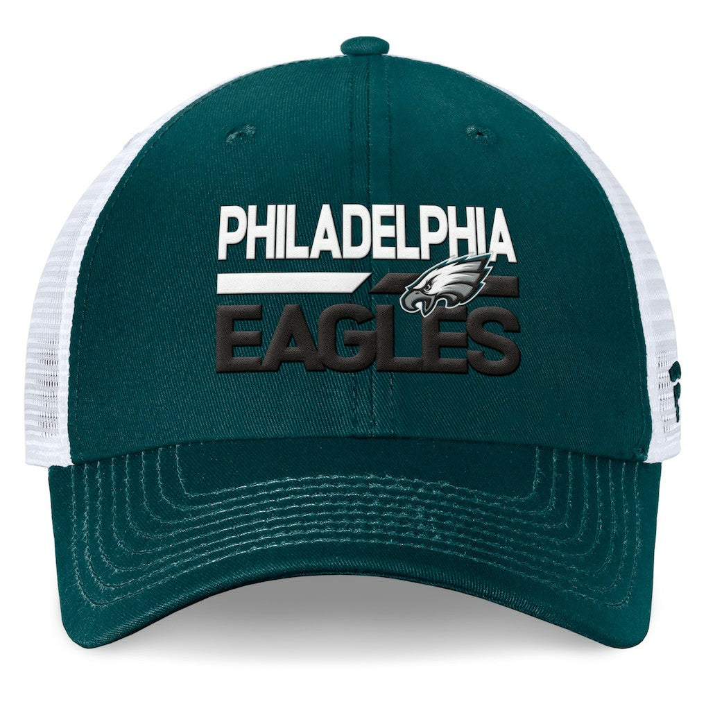 Fanatics Philadelphia Eagles Upper Trucker Adjustable Hat Midnight Green/White