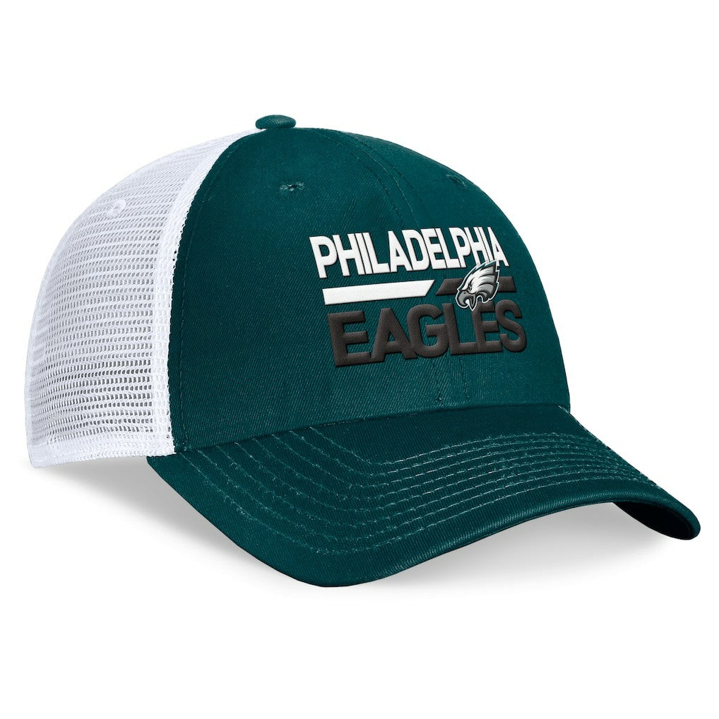 Fanatics Philadelphia Eagles Upper Trucker Adjustable Hat Midnight Green/White