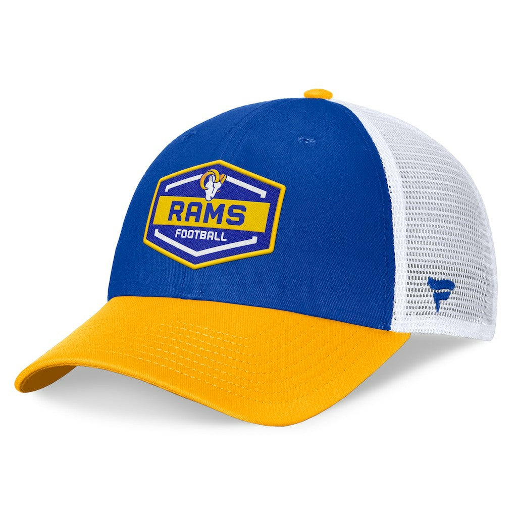 Fanatics Los Angeles Rams Bench Trucker Adjustable Hat Royal/Gold