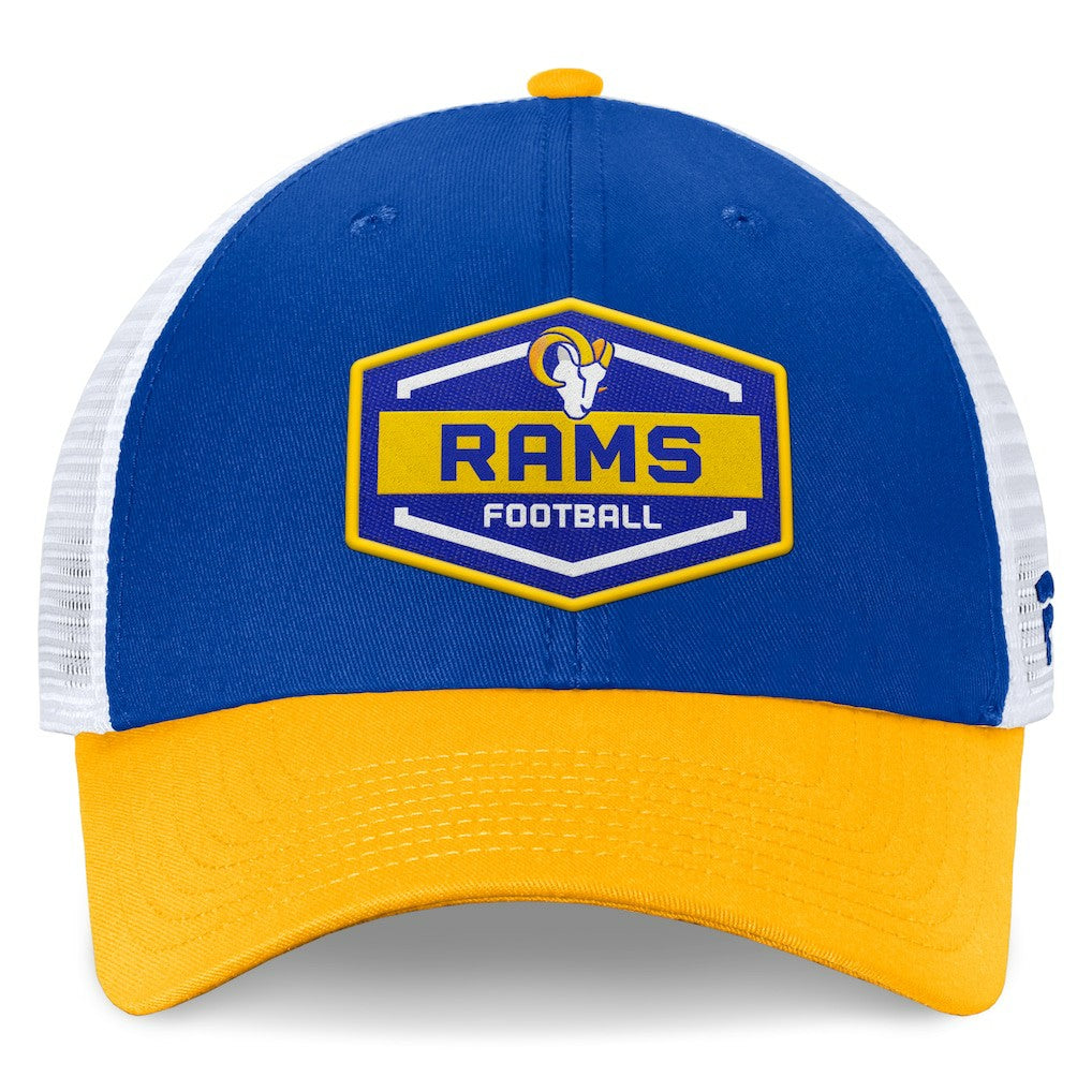 Fanatics Los Angeles Rams Bench Trucker Adjustable Hat Royal/Gold
