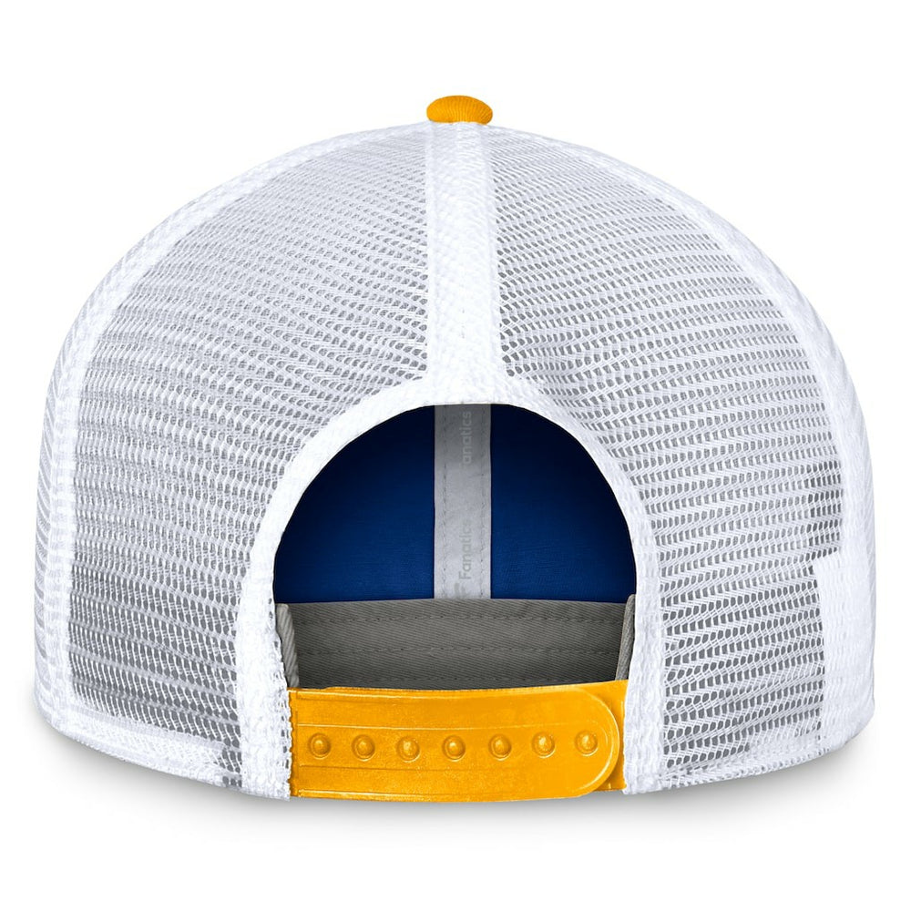 Fanatics Los Angeles Rams Bench Trucker Adjustable Hat Royal/Gold