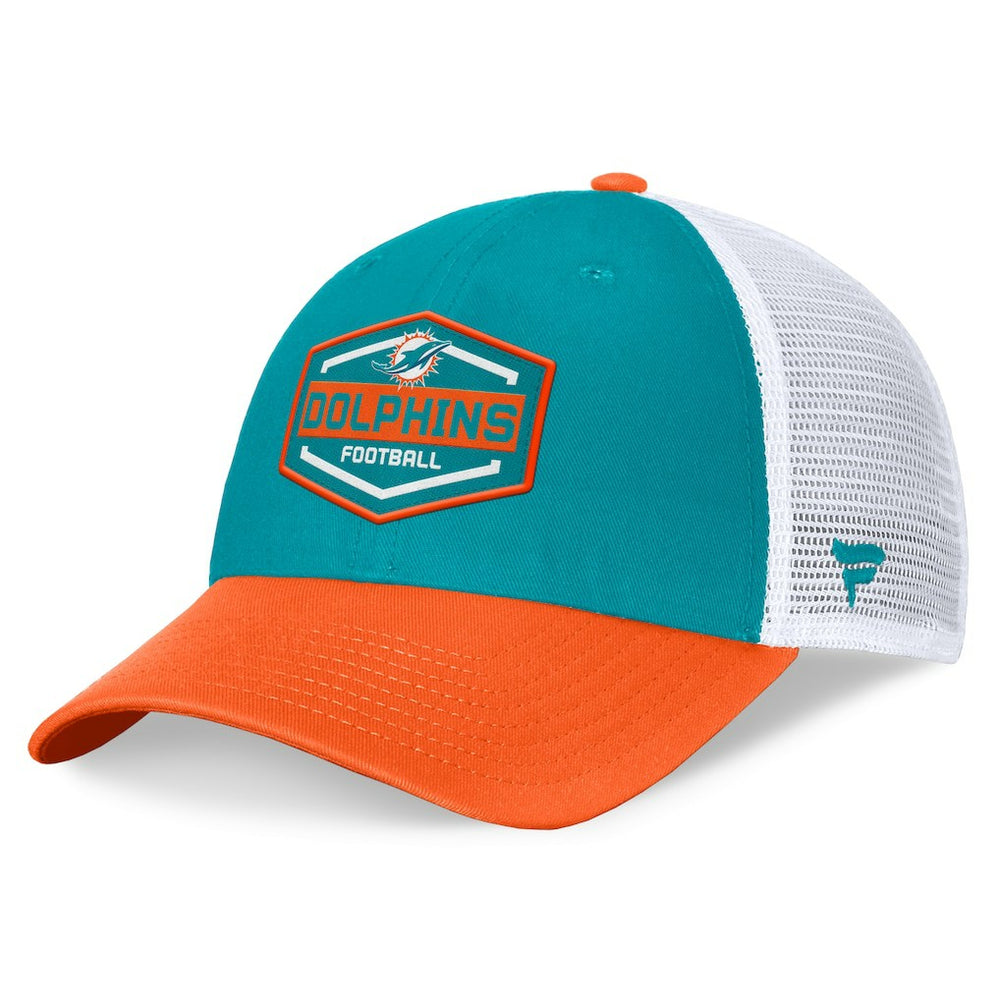 Fanatics Miami Dolphins Bench Trucker Adjustable Hat Aqua/Orange