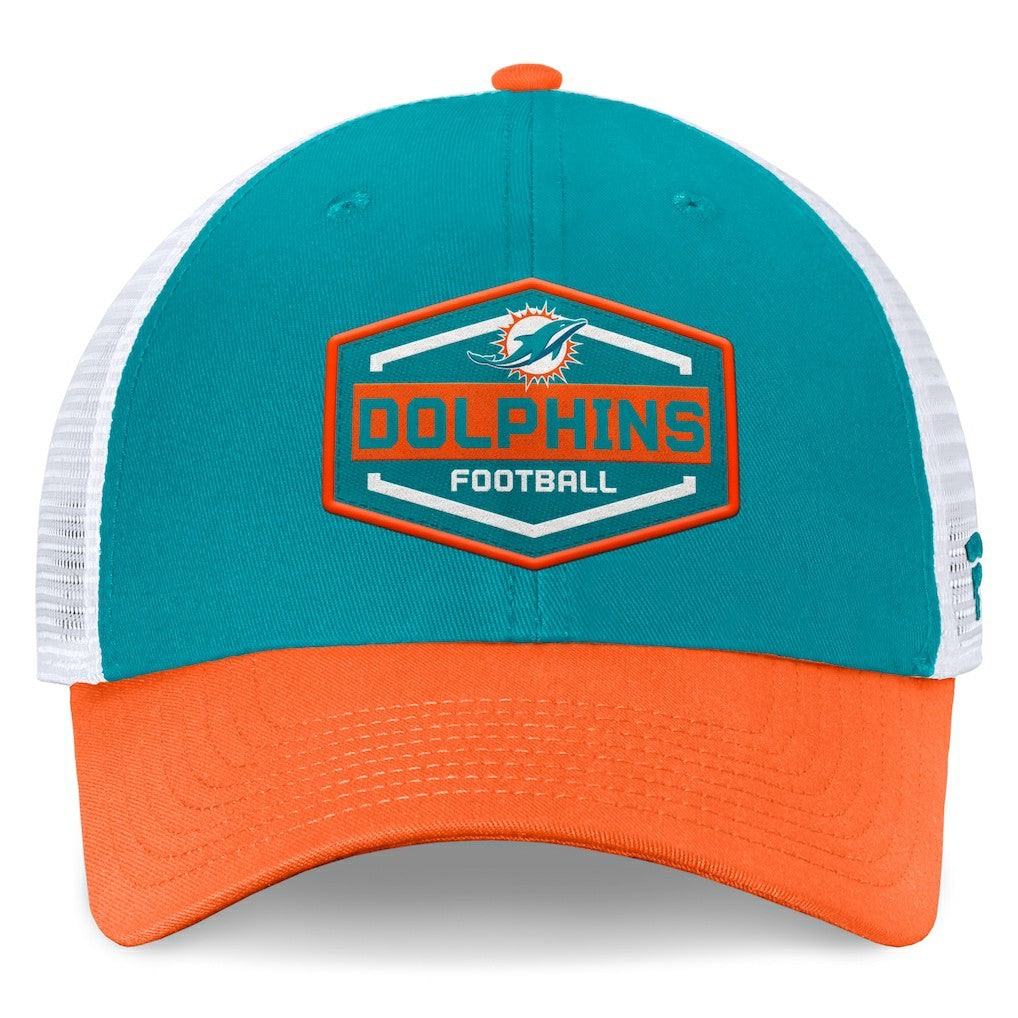 Fanatics Miami Dolphins Bench Trucker Adjustable Hat Aqua/Orange