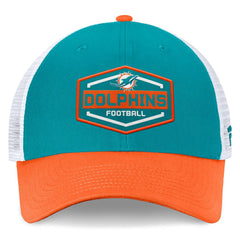 Fanatics Miami Dolphins Bench Trucker Adjustable Hat Aqua/Orange
