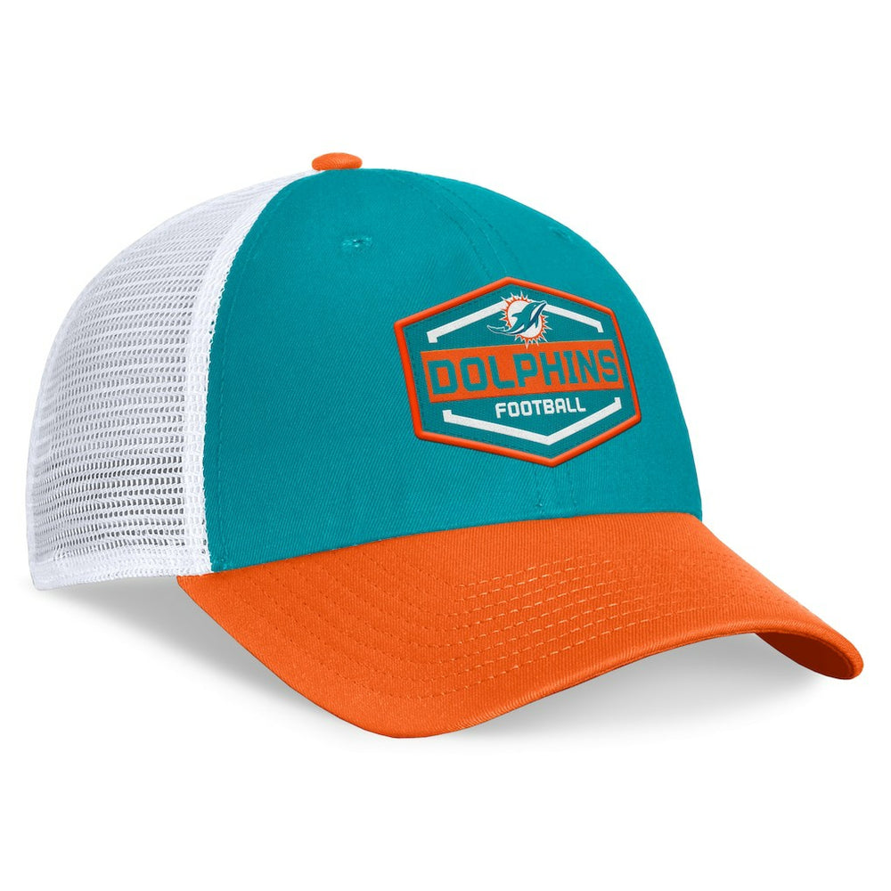 Fanatics Miami Dolphins Bench Trucker Adjustable Hat Aqua/Orange