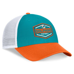Fanatics Miami Dolphins Bench Trucker Adjustable Hat Aqua/Orange