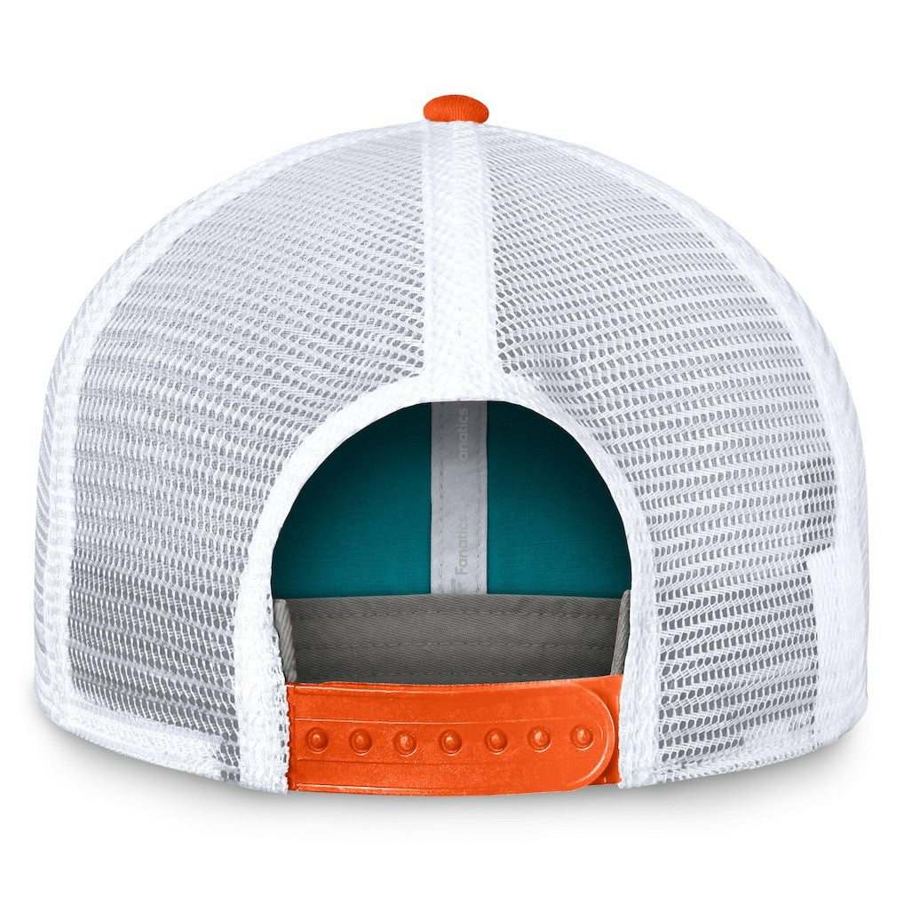 Fanatics Miami Dolphins Bench Trucker Adjustable Hat Aqua/Orange