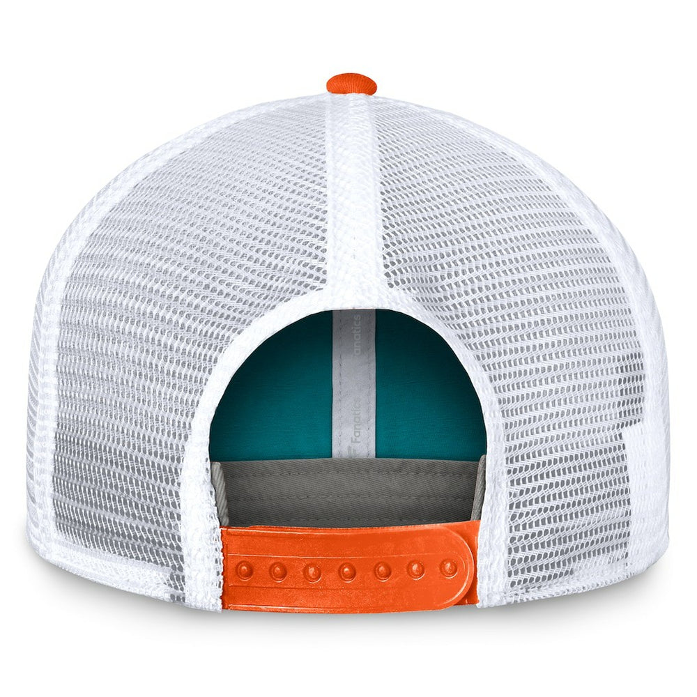Fanatics Miami Dolphins Bench Trucker Adjustable Hat Aqua/Orange