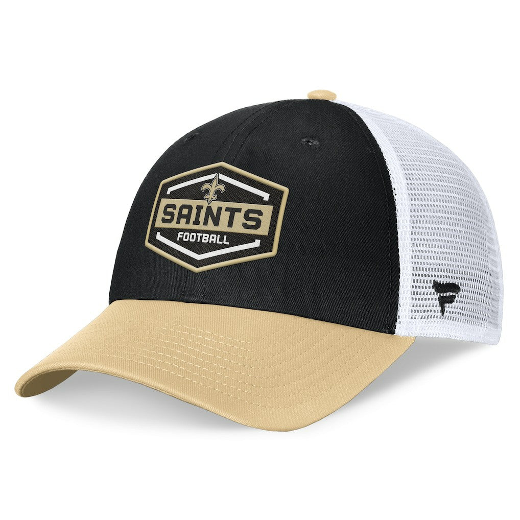 Fanatics New Orleans Saints Bench Trucker Adjustable Hat Black/Gold