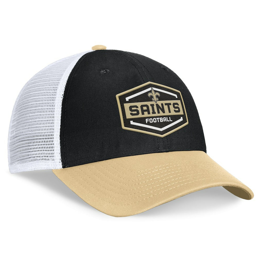Fanatics New Orleans Saints Bench Trucker Adjustable Hat Black/Gold