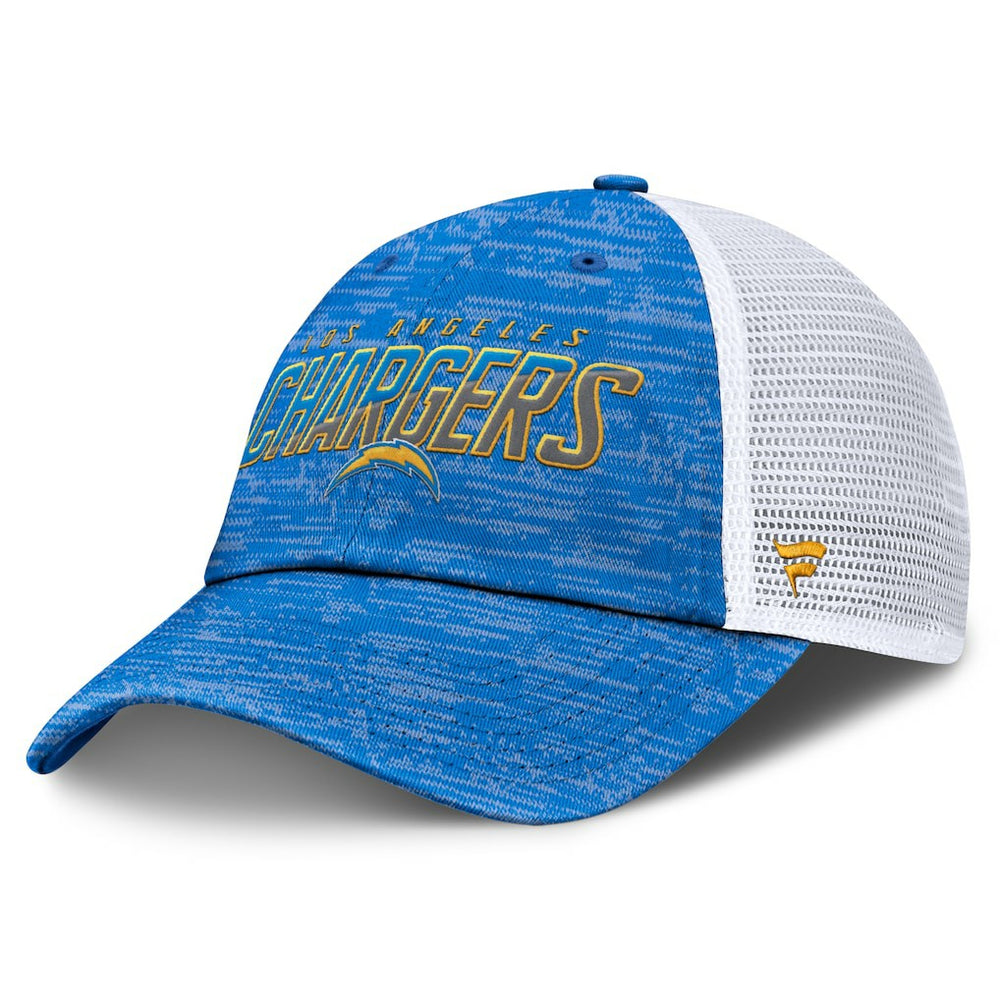 Fanatics Los Angeles Chargers Challenge Trucker Adjustable Hat Heather Powder Blue