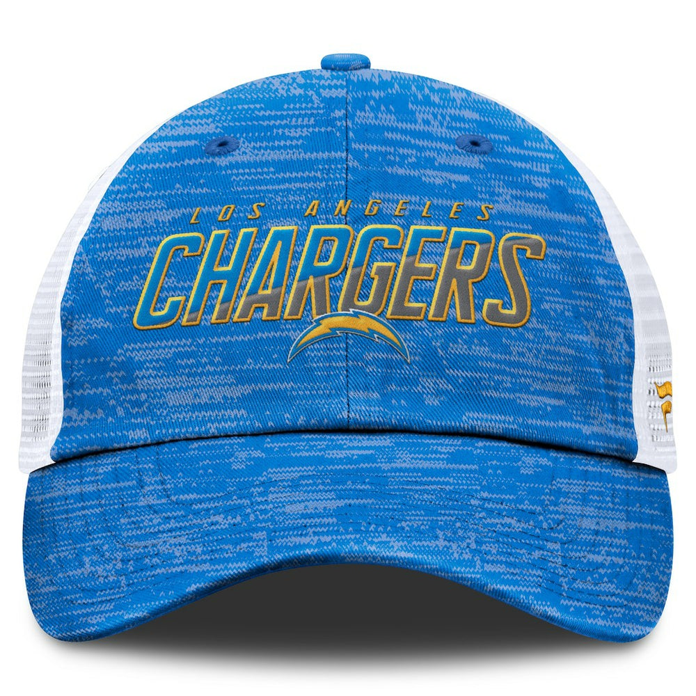 Fanatics Los Angeles Chargers Challenge Trucker Adjustable Hat Heather Powder Blue