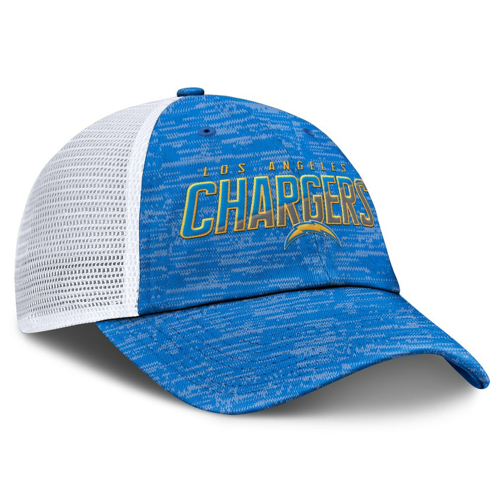 Fanatics Los Angeles Chargers Challenge Trucker Adjustable Hat Heather Powder Blue