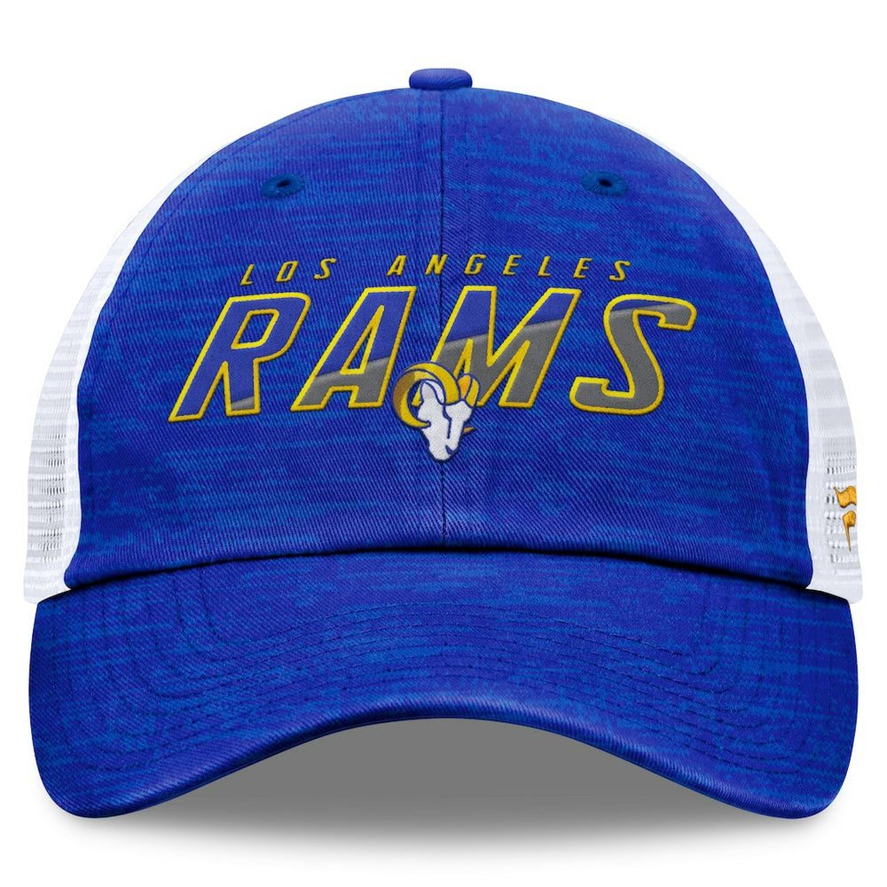 Fanatics Los Angeles Rams Challenge Trucker Adjustable Hat Heather Royal