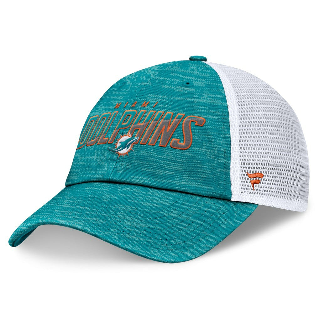 Fanatics Miami Dolphins Challenge Trucker Adjustable Hat Heather Aqua