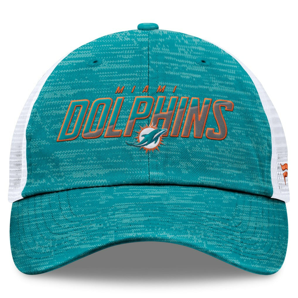 Fanatics Miami Dolphins Challenge Trucker Adjustable Hat Heather Aqua