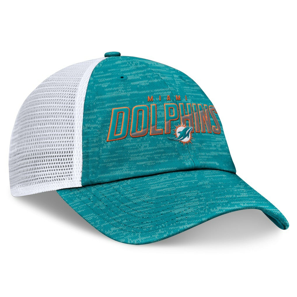Fanatics Miami Dolphins Challenge Trucker Adjustable Hat Heather Aqua