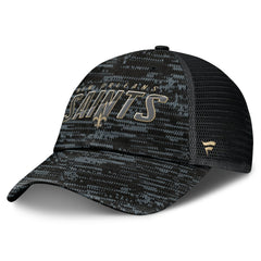 Fanatics New Orleans Saints Challenge Trucker Adjustable Hat Heather Black