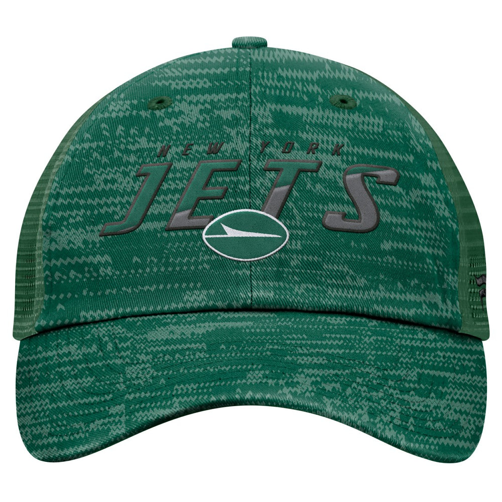 Fanatics New York Jets Challenge Trucker Adjustable Hat Heather Green