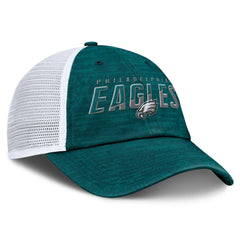 Fanatics Philadelphia Eagles Challenge Trucker Adjustable Hat Heather Midnight Green