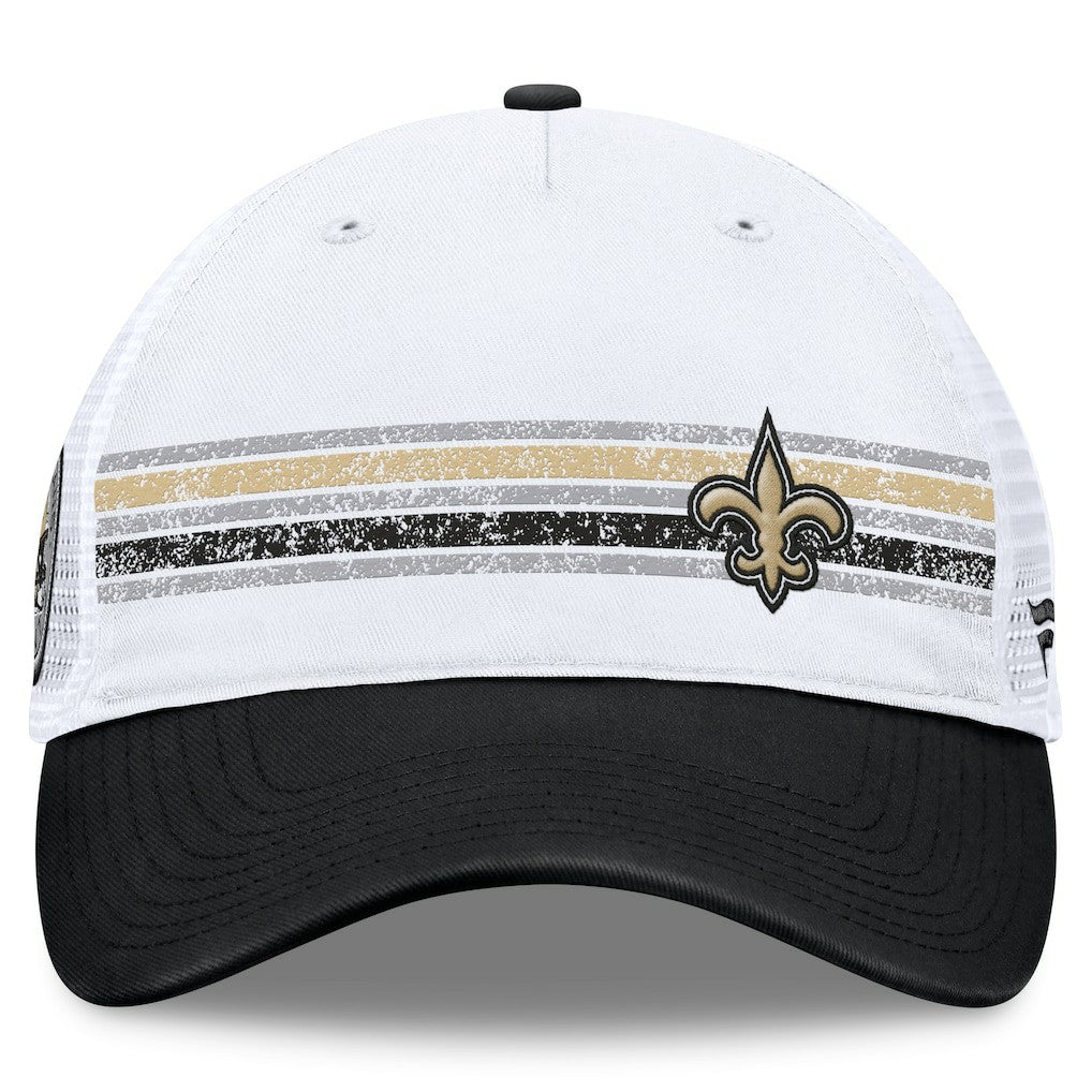 Fanatics New Orleans Saints Flawless Stripe Adjustable Hat White/Black