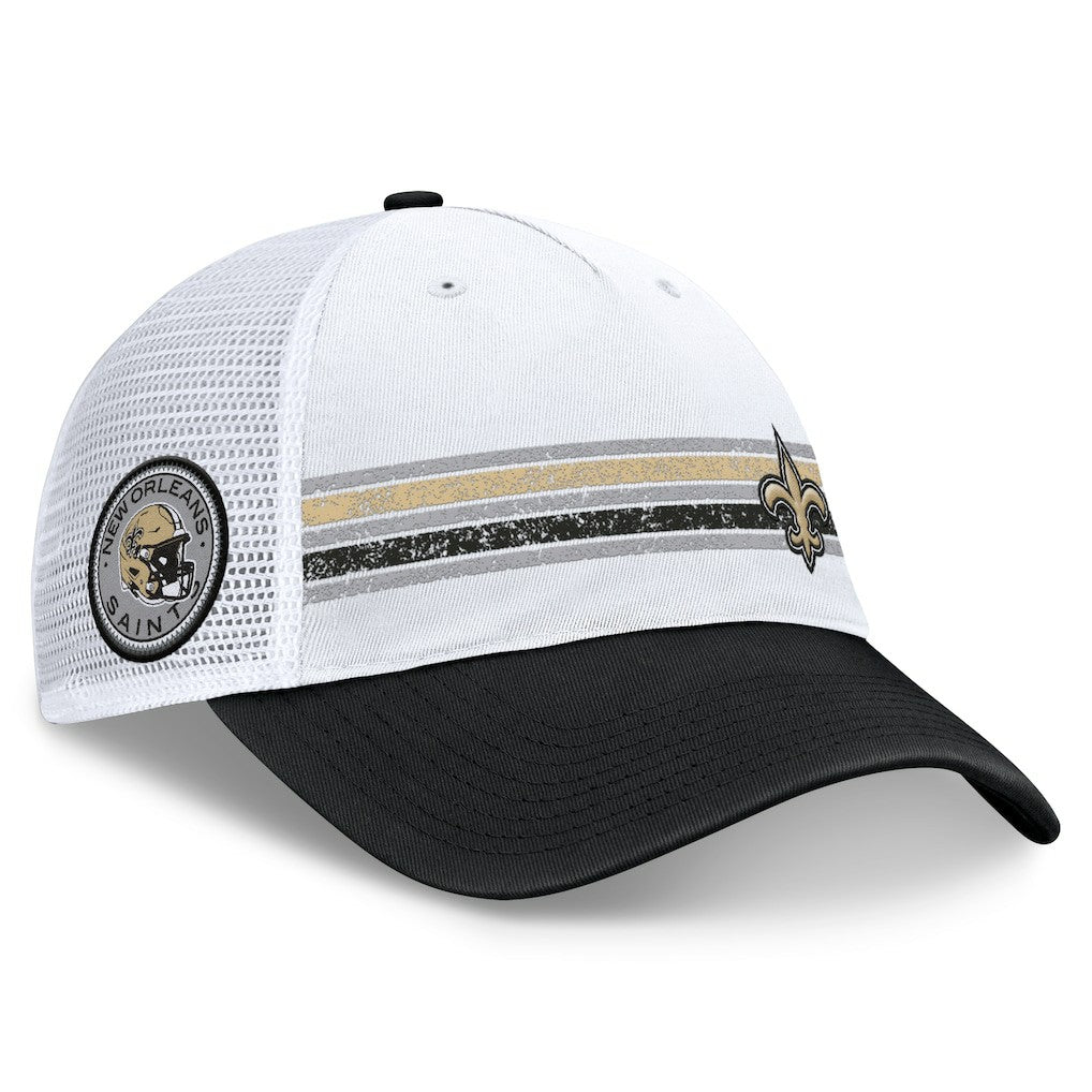 Fanatics New Orleans Saints Flawless Stripe Adjustable Hat White/Black